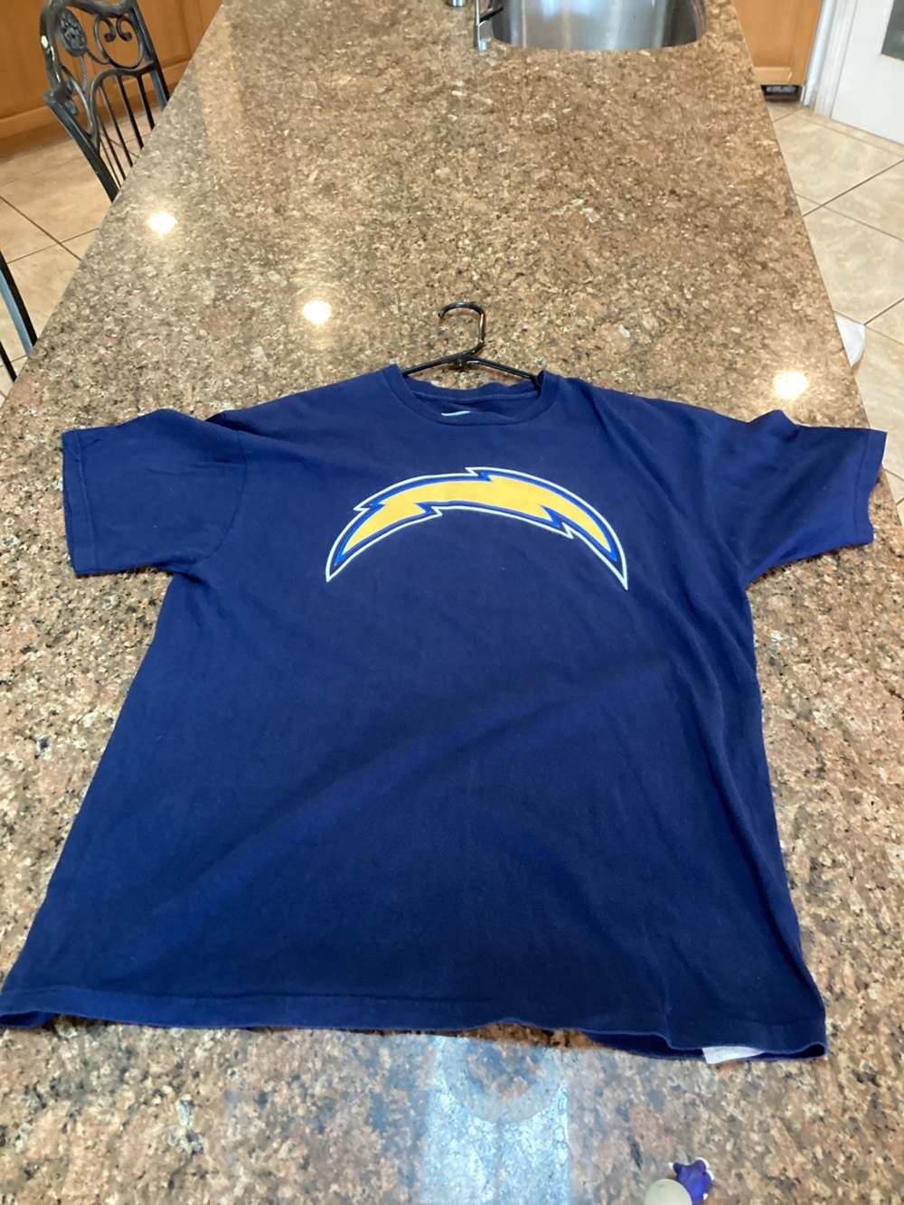 NFL San Diego Chargers , Navy with Yellow Bolt Logo, Rivers #17,  Official T-shi
